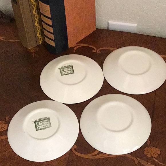 1950s Vintage Colonial Homestead Saucer for Tea Cups, Green - Picture 3 of 6